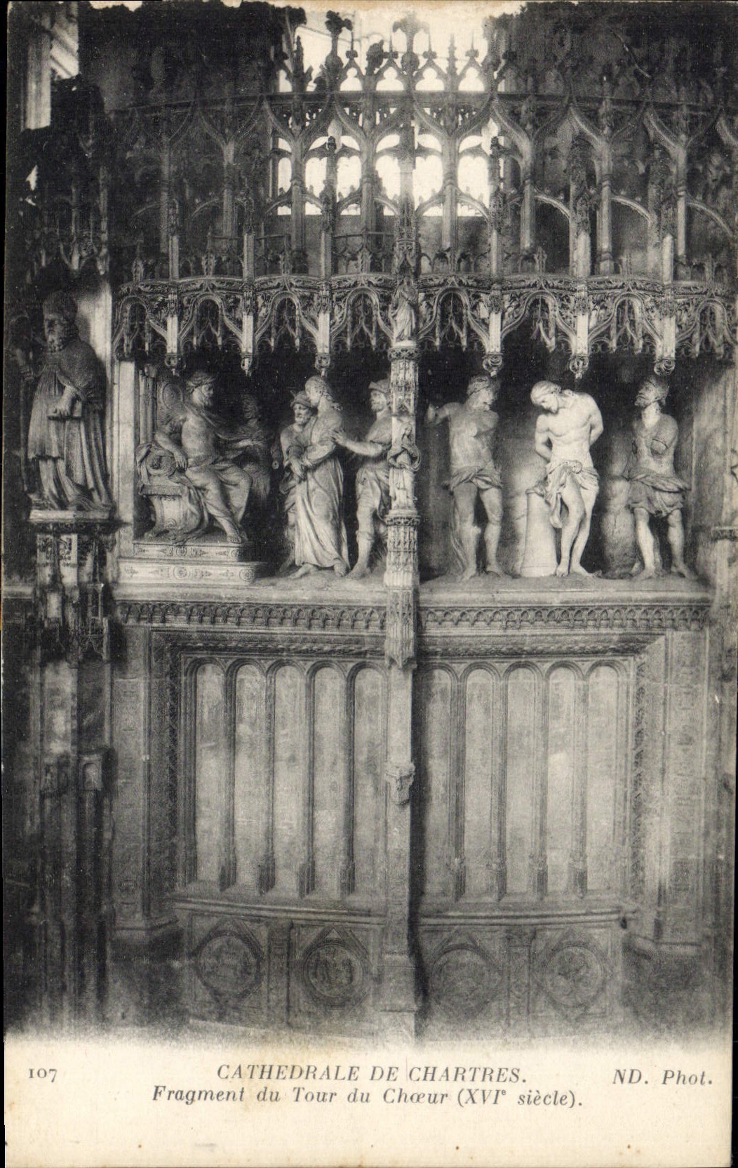 CPA Cathedrale de Chartres Fragment du Tour du Choeur XVI siecle 