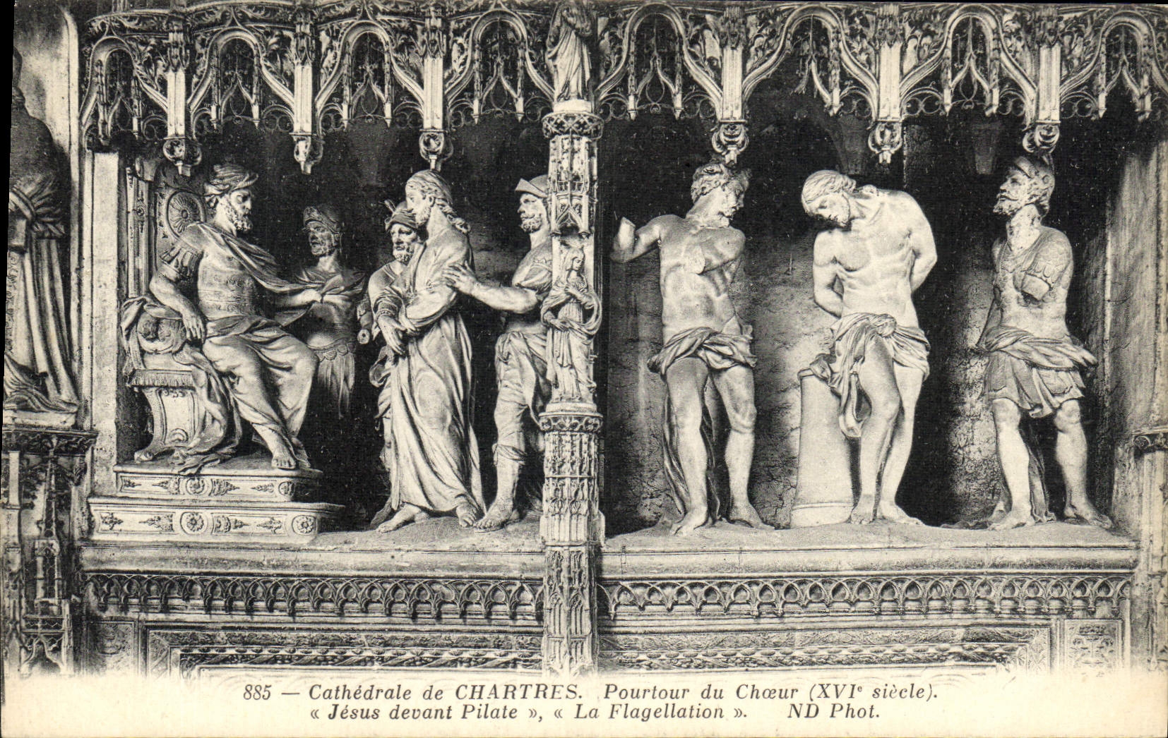 CPA Cathedrale de Chartres Pourtour du Choeur XVI siecle Jesus devant Pilate la Flagellation 