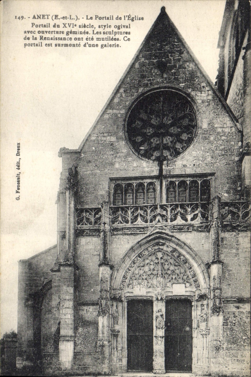 CPA Anet E et L Le Portail de l'Eglise portail du XVI siecle style ogival