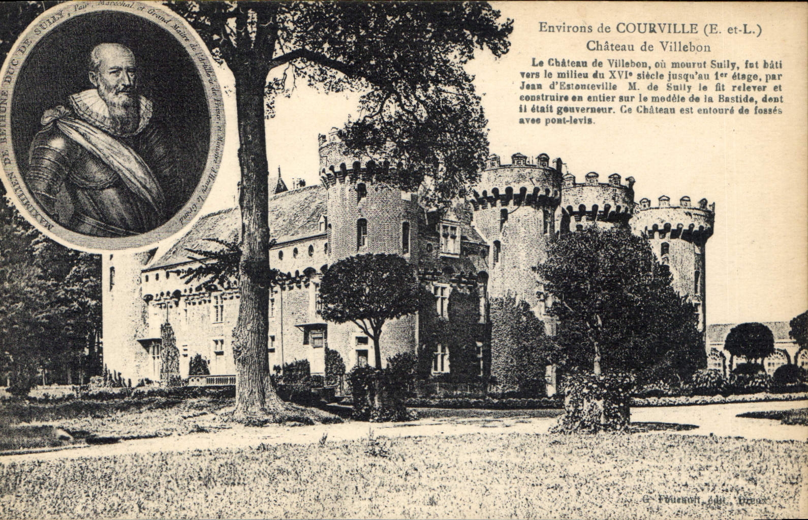 CPA Environs de Courville E et L Chateau de Villebon