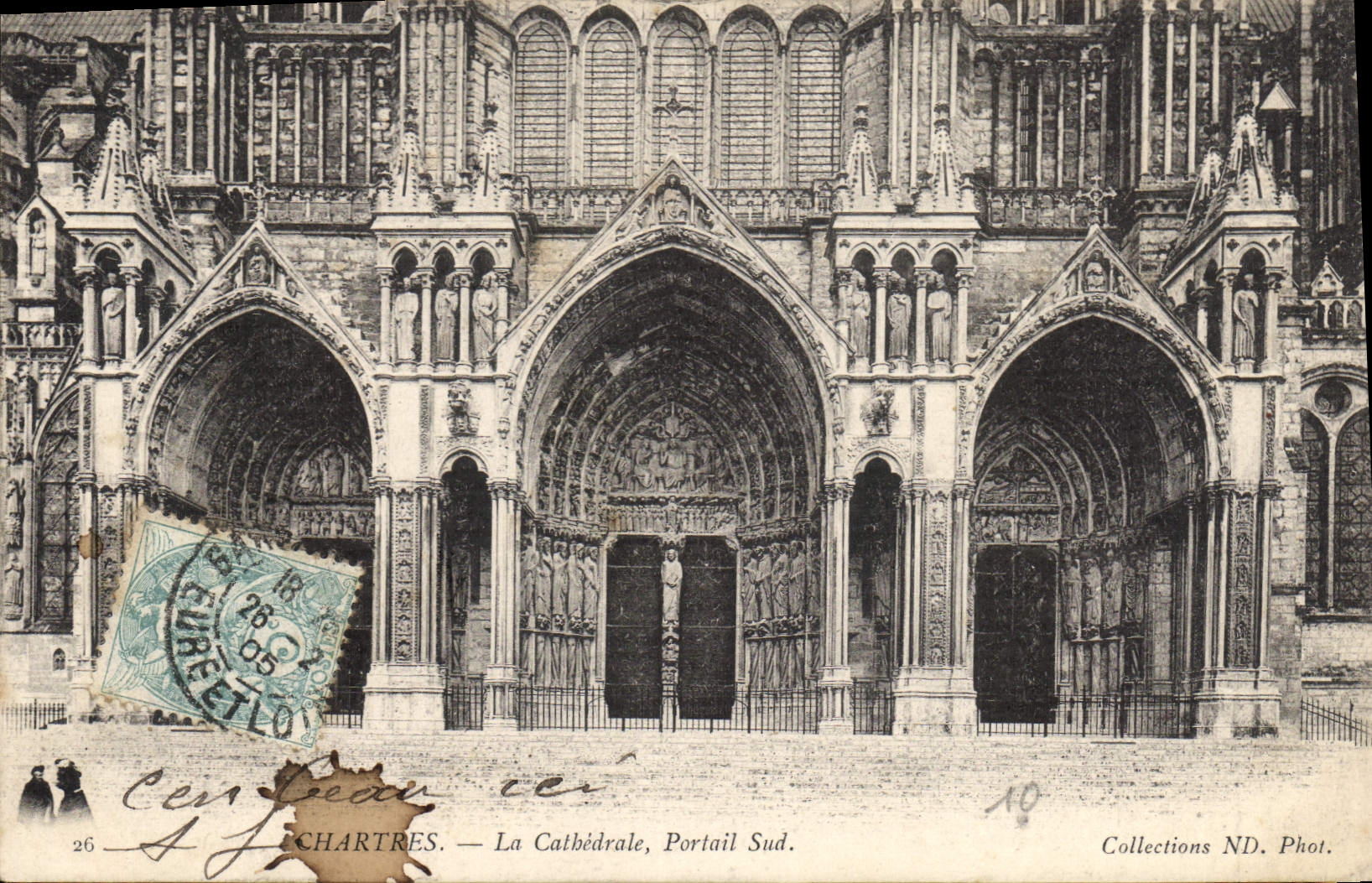 CPA Chartres La Cathedrale Portail Sud 