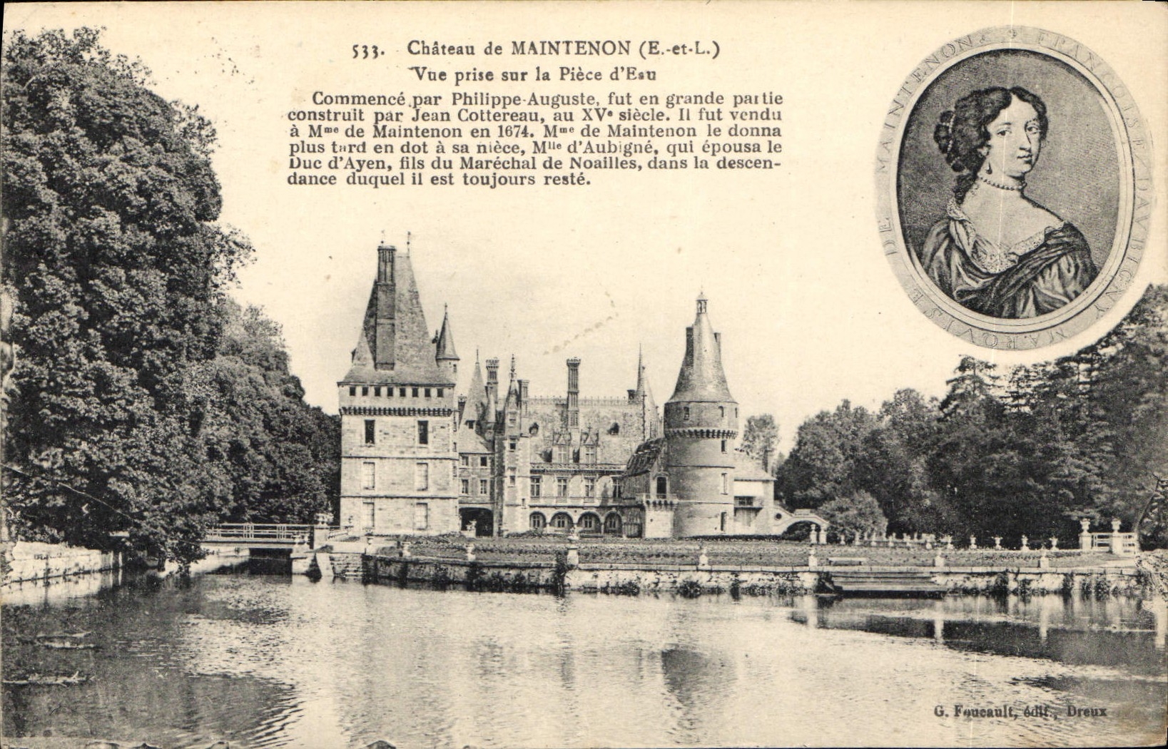 CPA Chateau de Maintenon E et L vue prise sur la Piece d'Eau