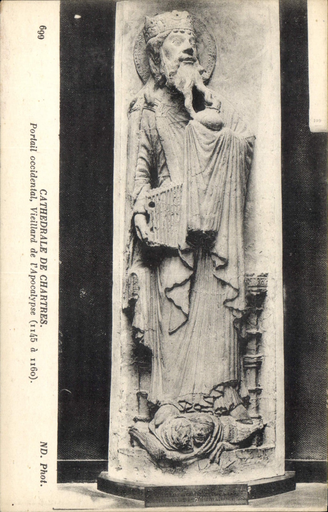 CPA Cathedrale de Chartres Portail occidental Vieillard dfe l'Apocalypse 1145 a 1160 