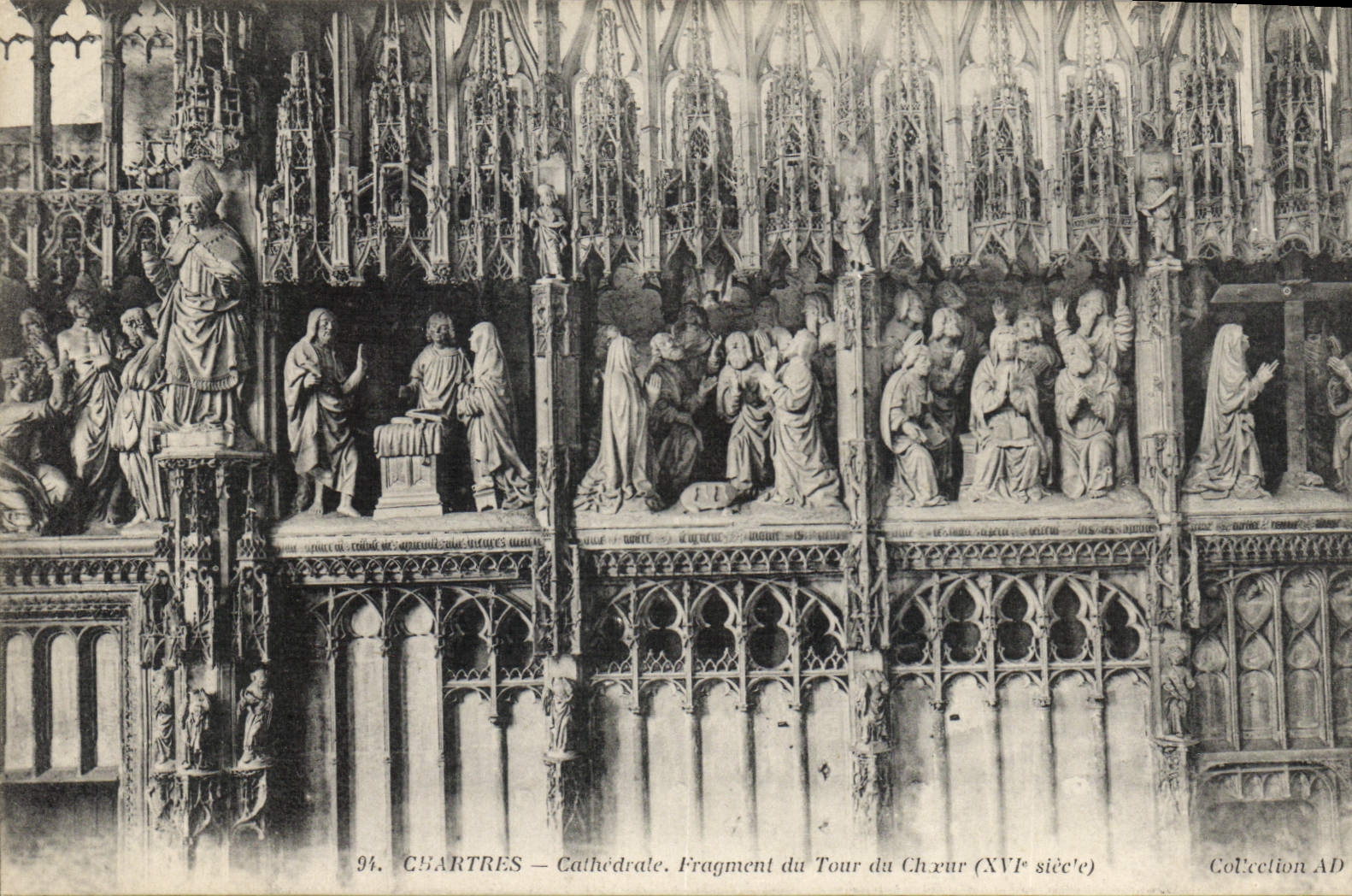 CPA Chartres Cathedrale fragment du Tour du Choeur XVIs 