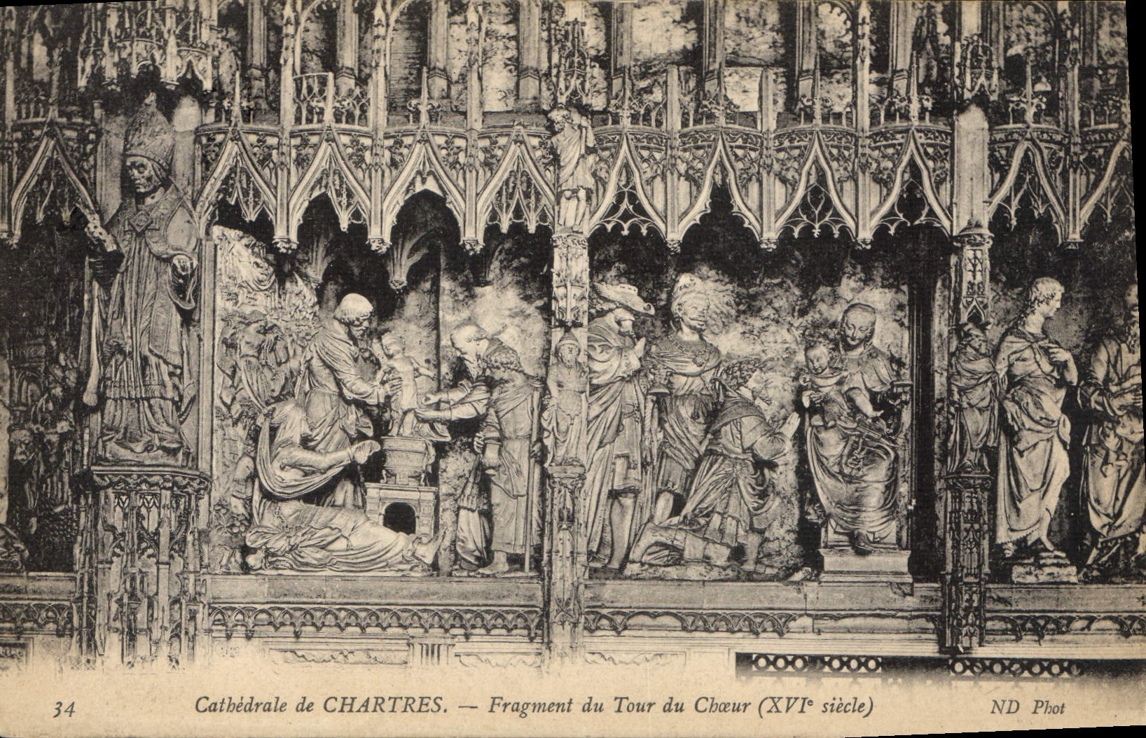 CPA Cathedrale de Chartres Fragment du Tour du Choeur XVIs 