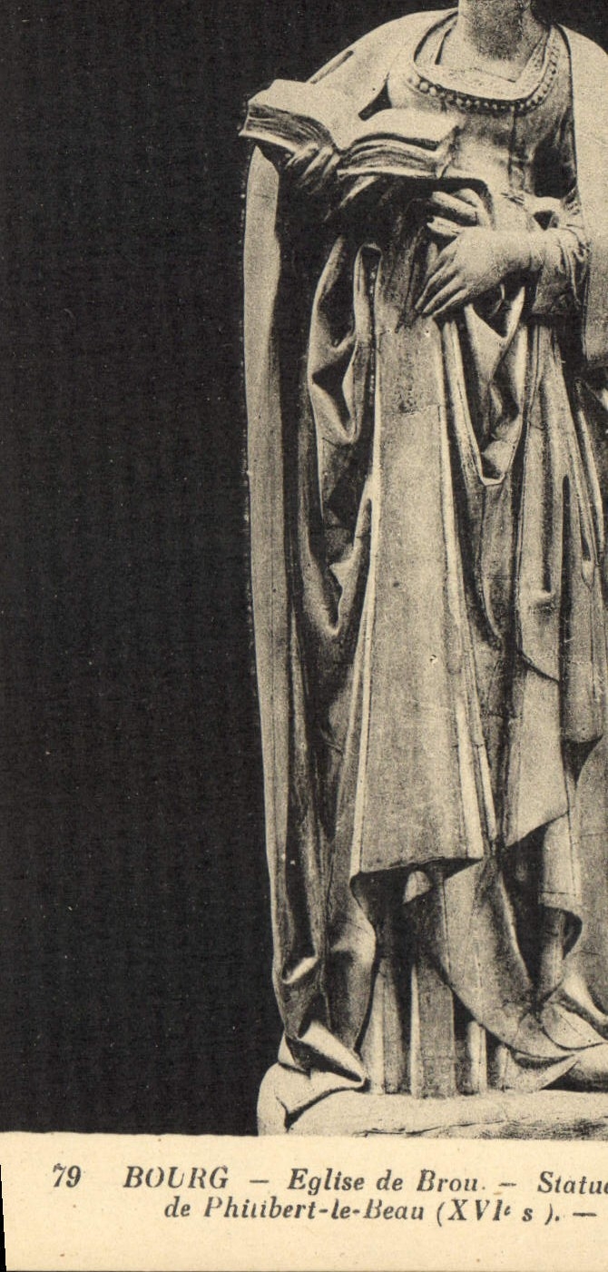 CPA Bourg Eglise de Brou Statue de Philibert le Beau XVIs
