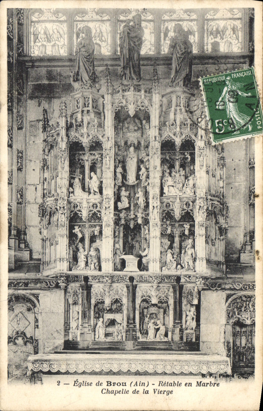 CPA Eglise de Brou Ain Retable en Marbre Chapelle de la Vierge 