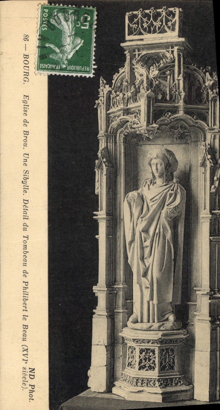 CPA Bourg Eglise de Brou une sibylle detail du tombeau de Philibert le Beau XVI siecle 