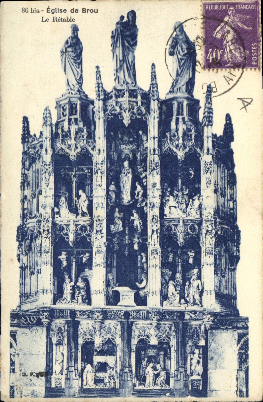 CPA Bourg Eglise de Brou Le Retable 