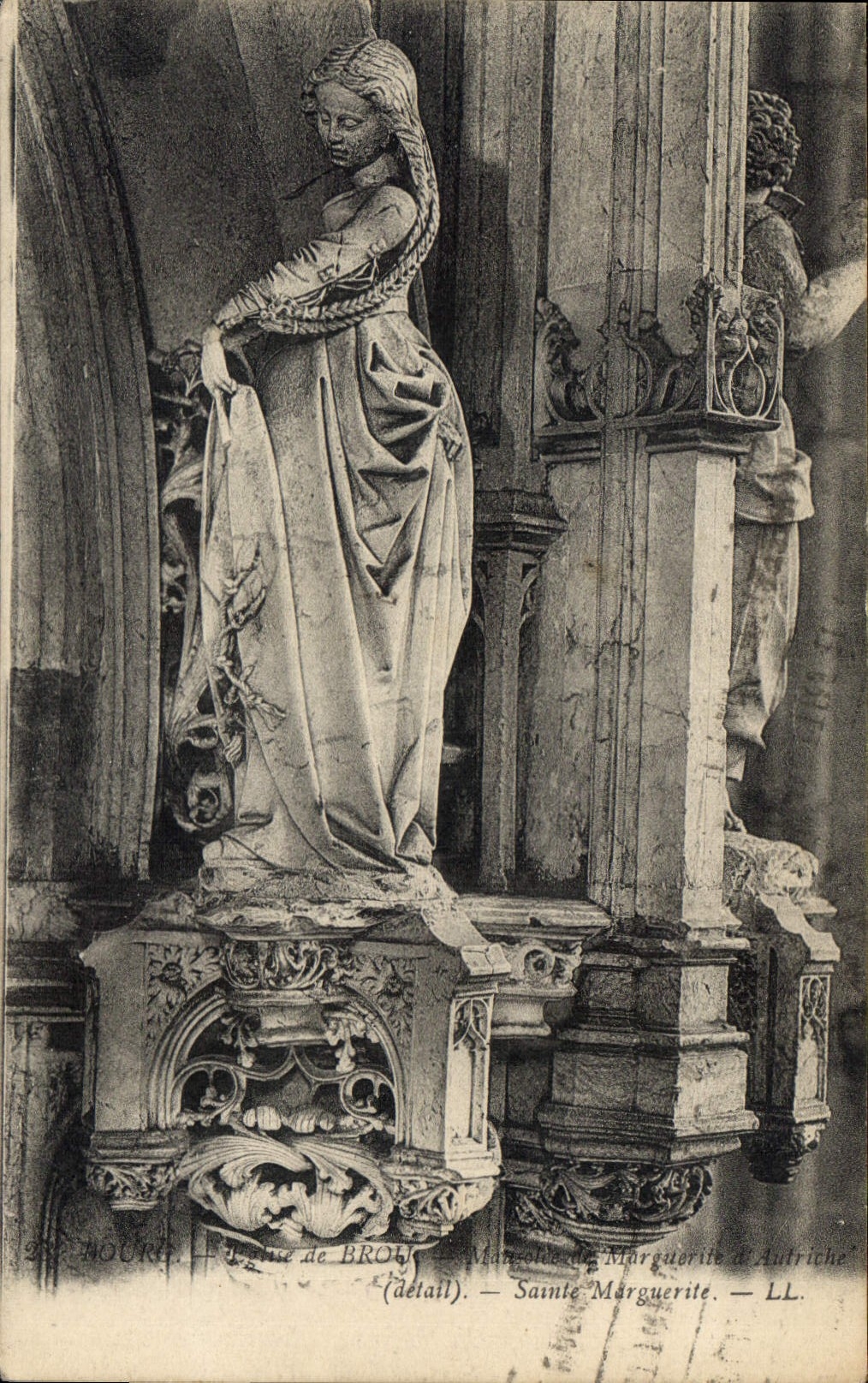 CPA Bourg Eglise de Brou detail Mausolee de Marguerite d'Autriche Sainte Marguerite