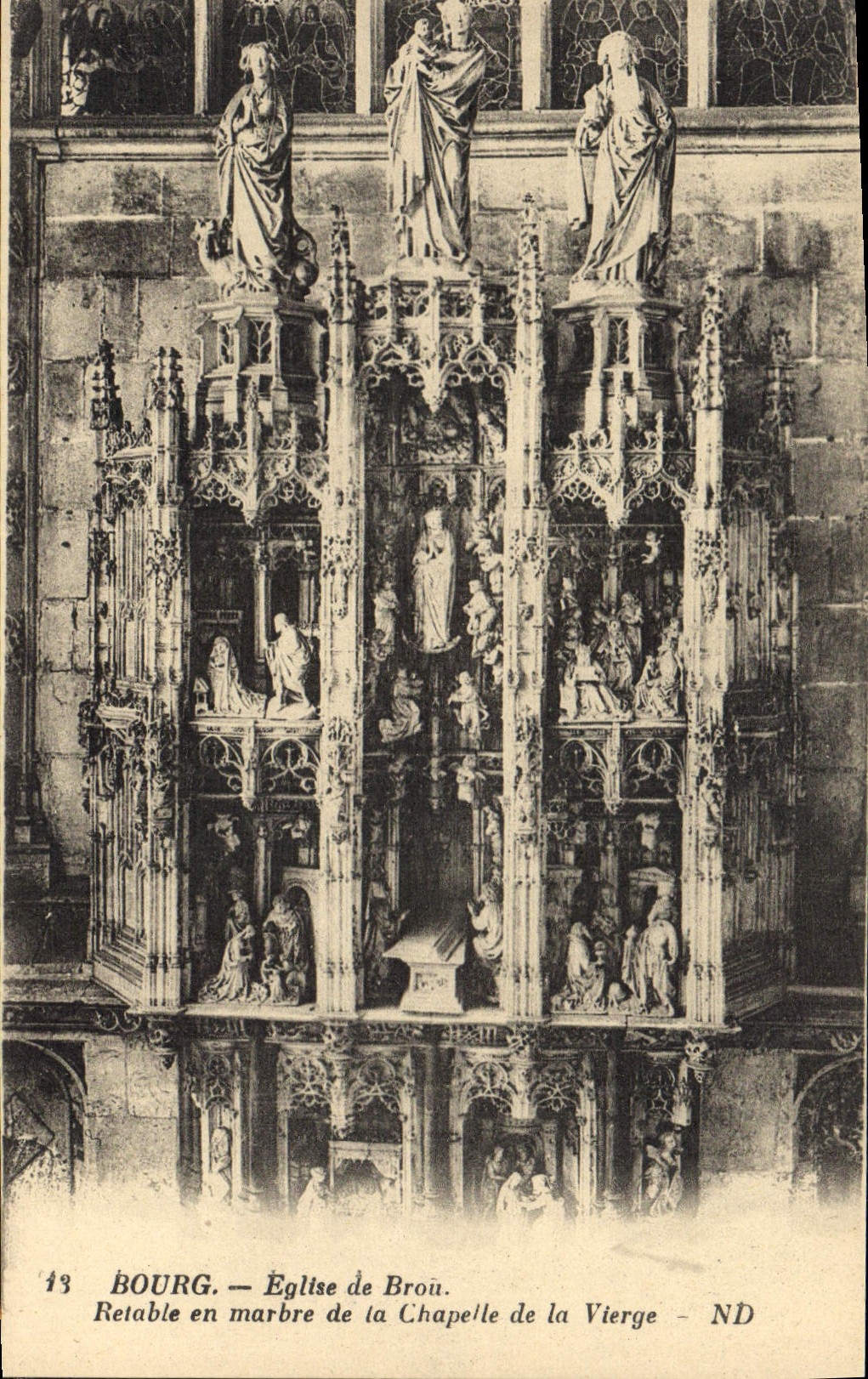 CPA Bourg Eglise de Brou Retable en marbre de la Chapelle de la Vierge