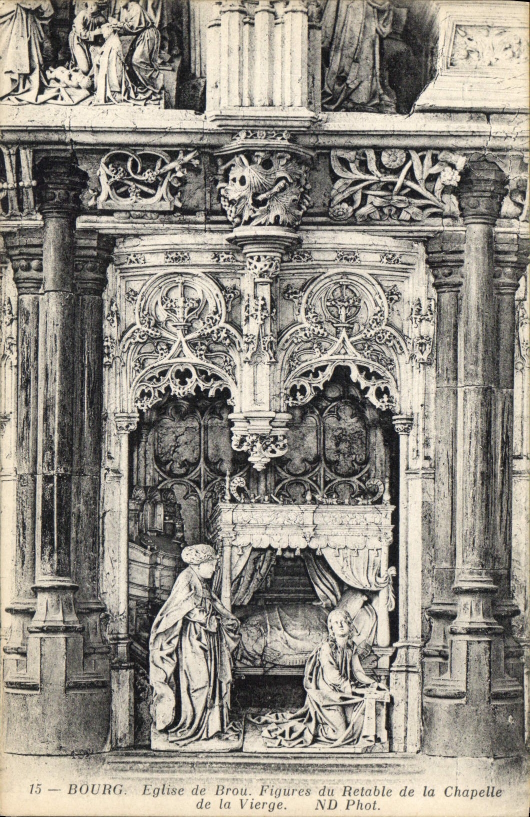 CPA Bourg Eglise de Brou Figures du Retable de la Chapelle de la Vierge