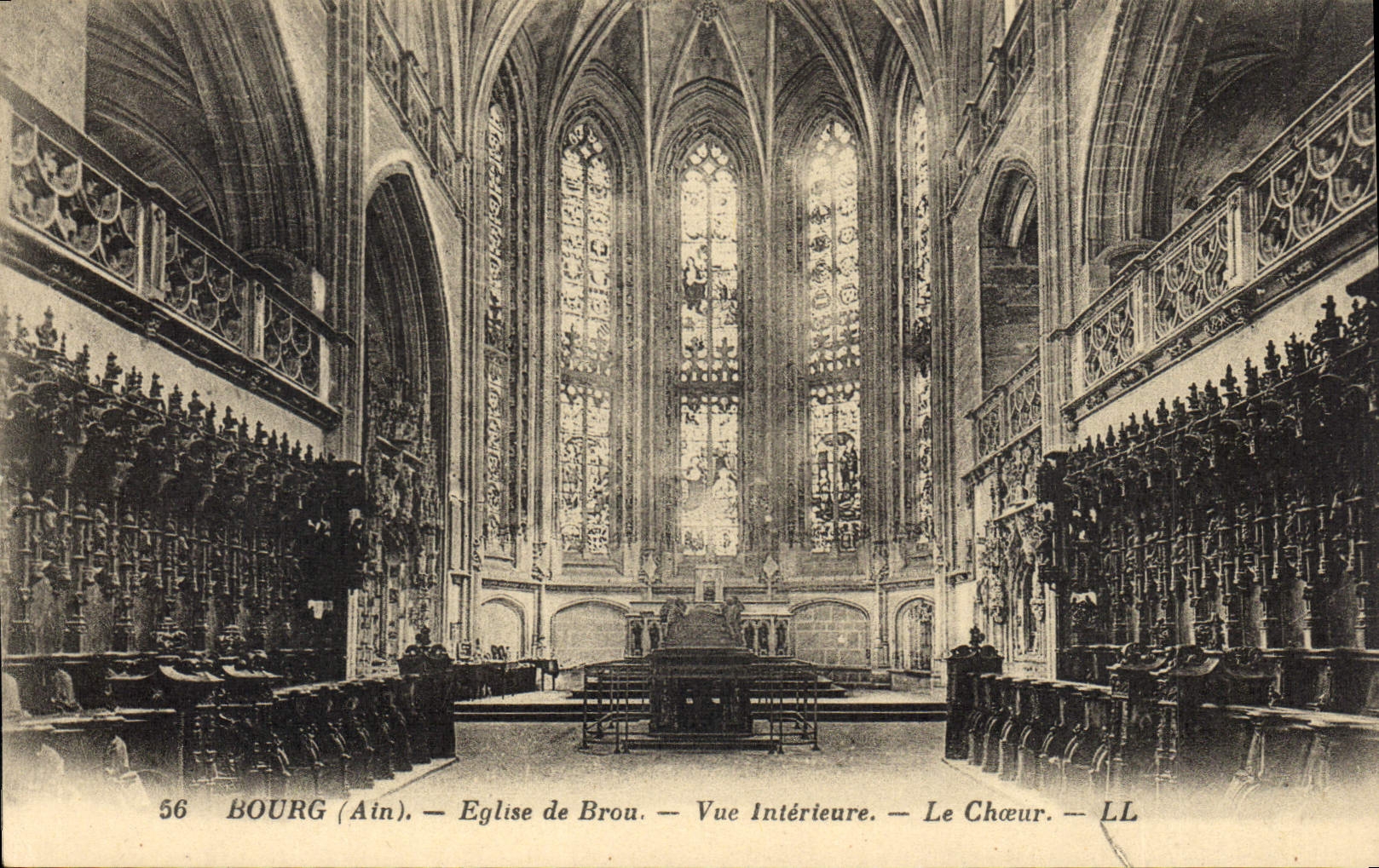 CPA Bourg Ain Eglise de Brou vue interieure le Choeur