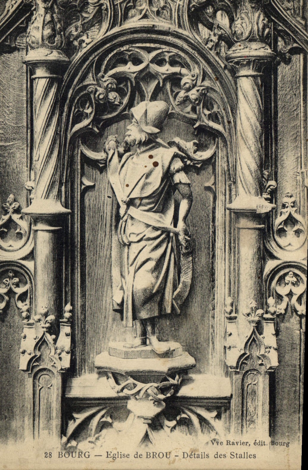 CPA Bourg Eglise de Brou Details des Stalles