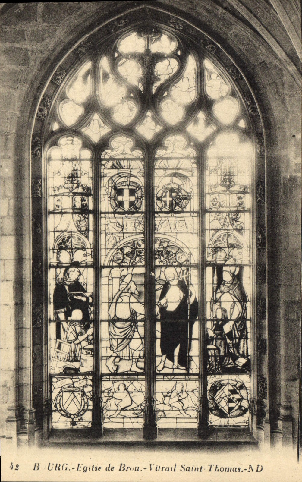 CPA Bourg Eglise de Brou Vitrail Saint Thomas
