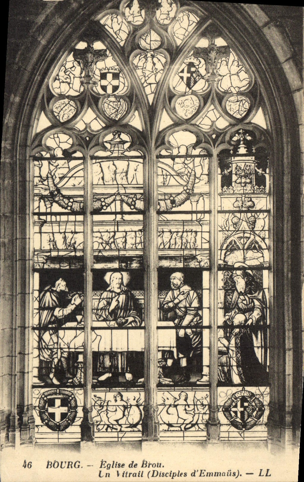 CPA Bourg Eglise de Brou un Vitrail Disciples d'Emmaus