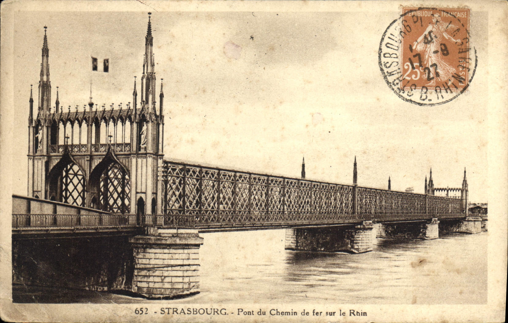 CPA Strasbourg Pont du Chemin de Fer sur le Rhin 