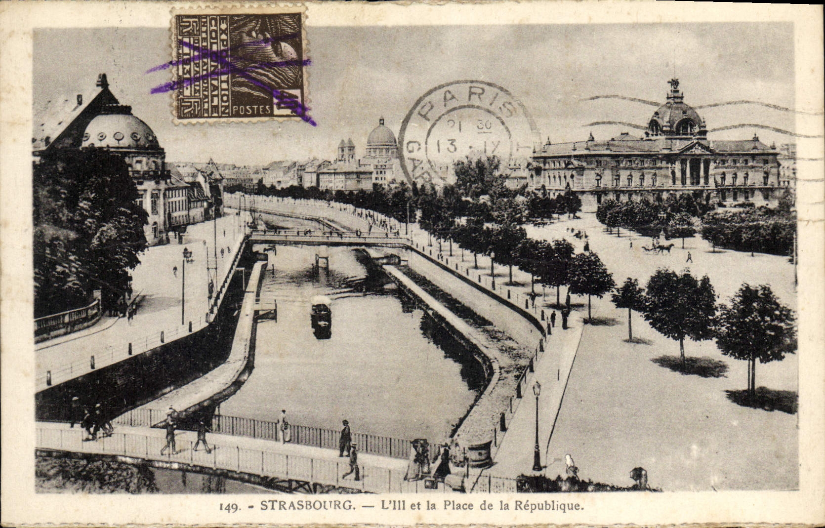 CPA Strasbourg L'Ill et la Place de la Republique