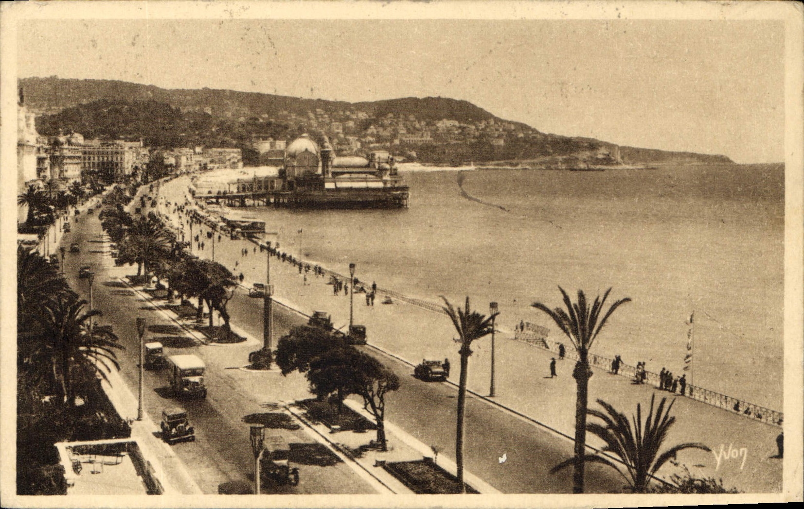 CPA La Douce France Cote d'Azur Nice Alpes Maritimes Promenade des Anglais et Palais de la Jetee 