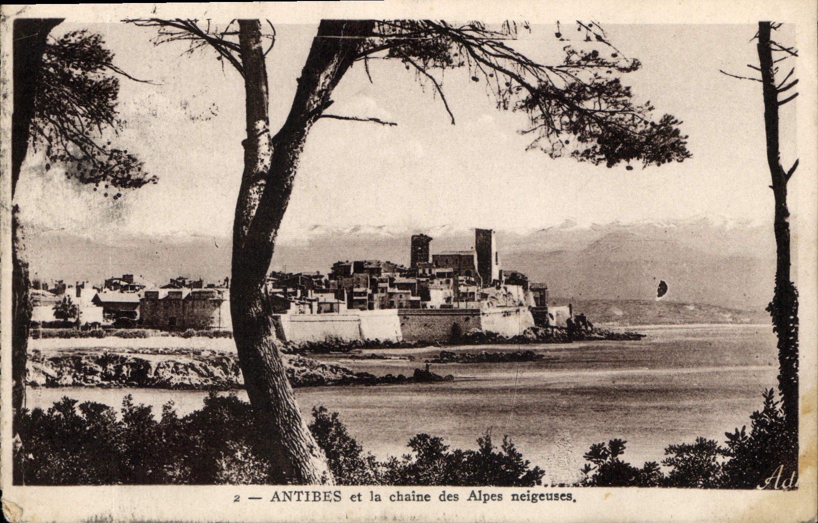 CPA Antibes et la chaine des Alpes neigeuses