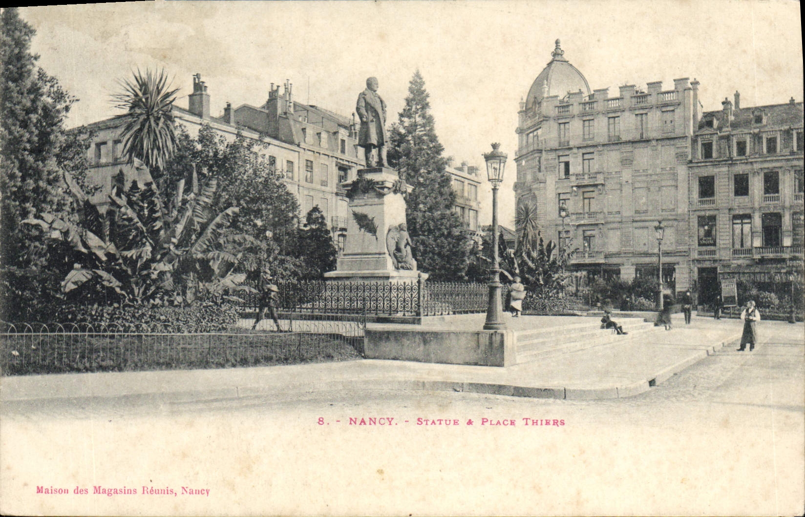 CPA Nancy Statue et Place Thiers 