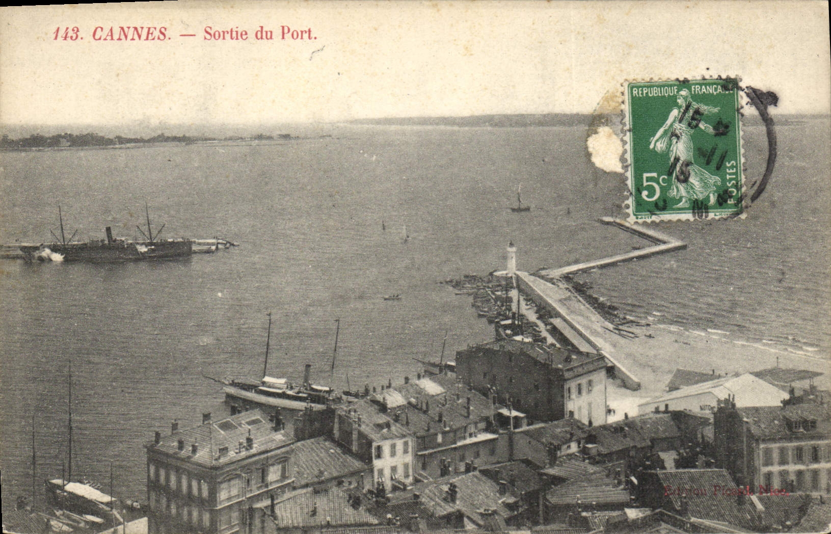 CPA Cannes Sortie du Port 