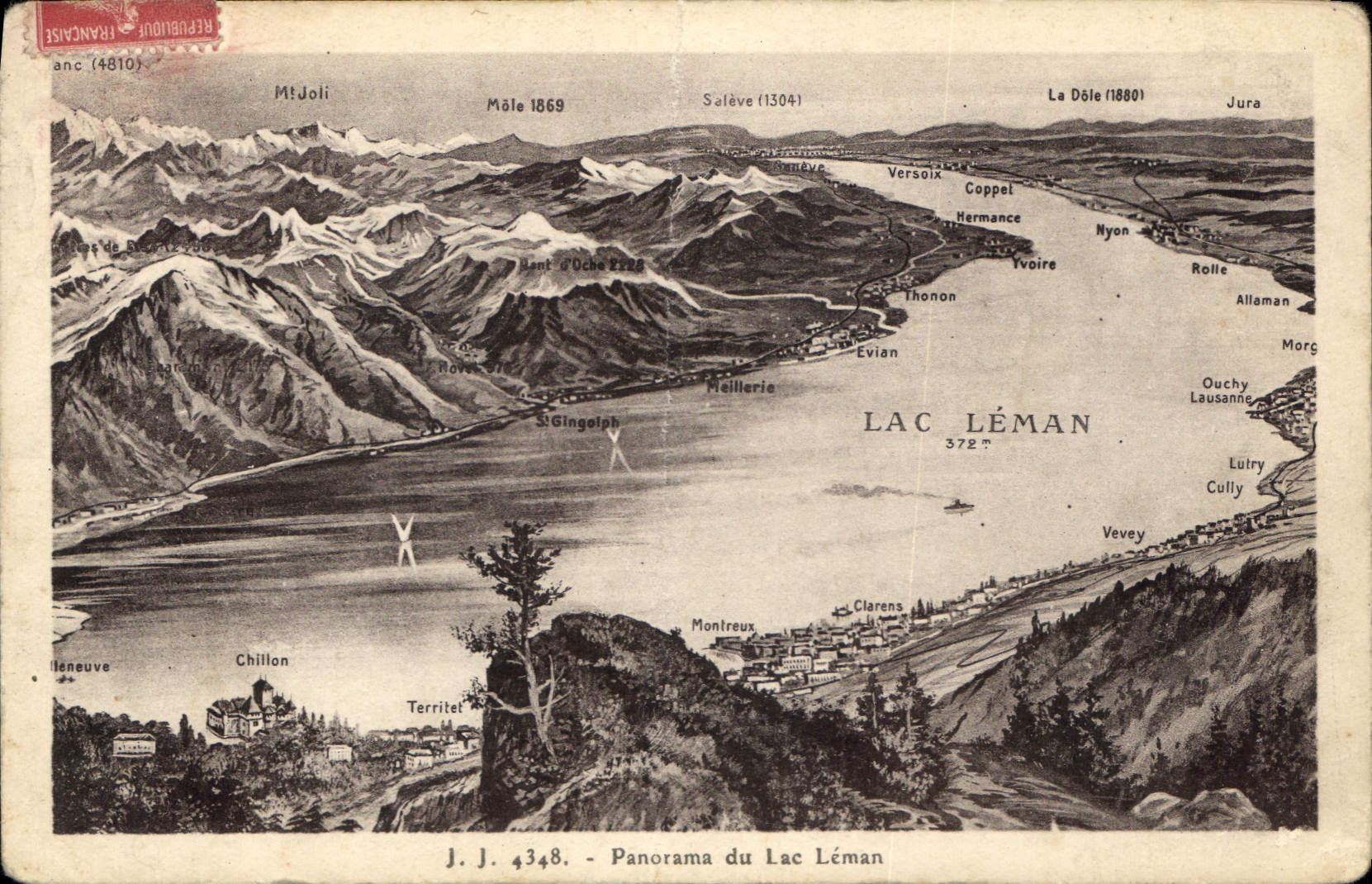 CPA Panorama du Lac Leman 