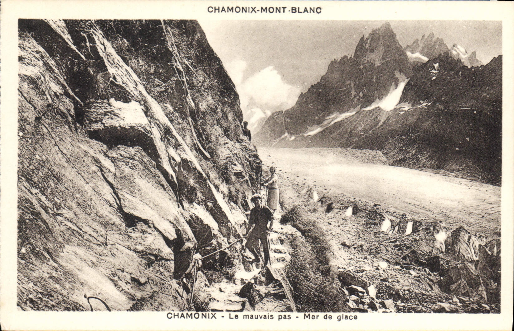 CPA Chamonix Mont Blanc Chamonix le Mauvais Pas Mar de Glace 