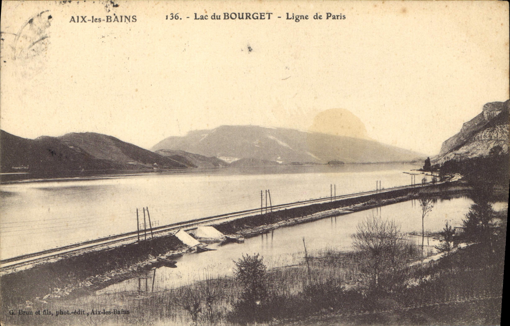 CPA Aix les Bains lac du Bourget Ligne de Paris