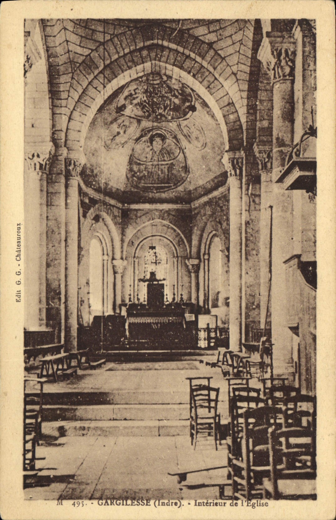 CPA Gargilesse Indre Interieur de l'eglise 