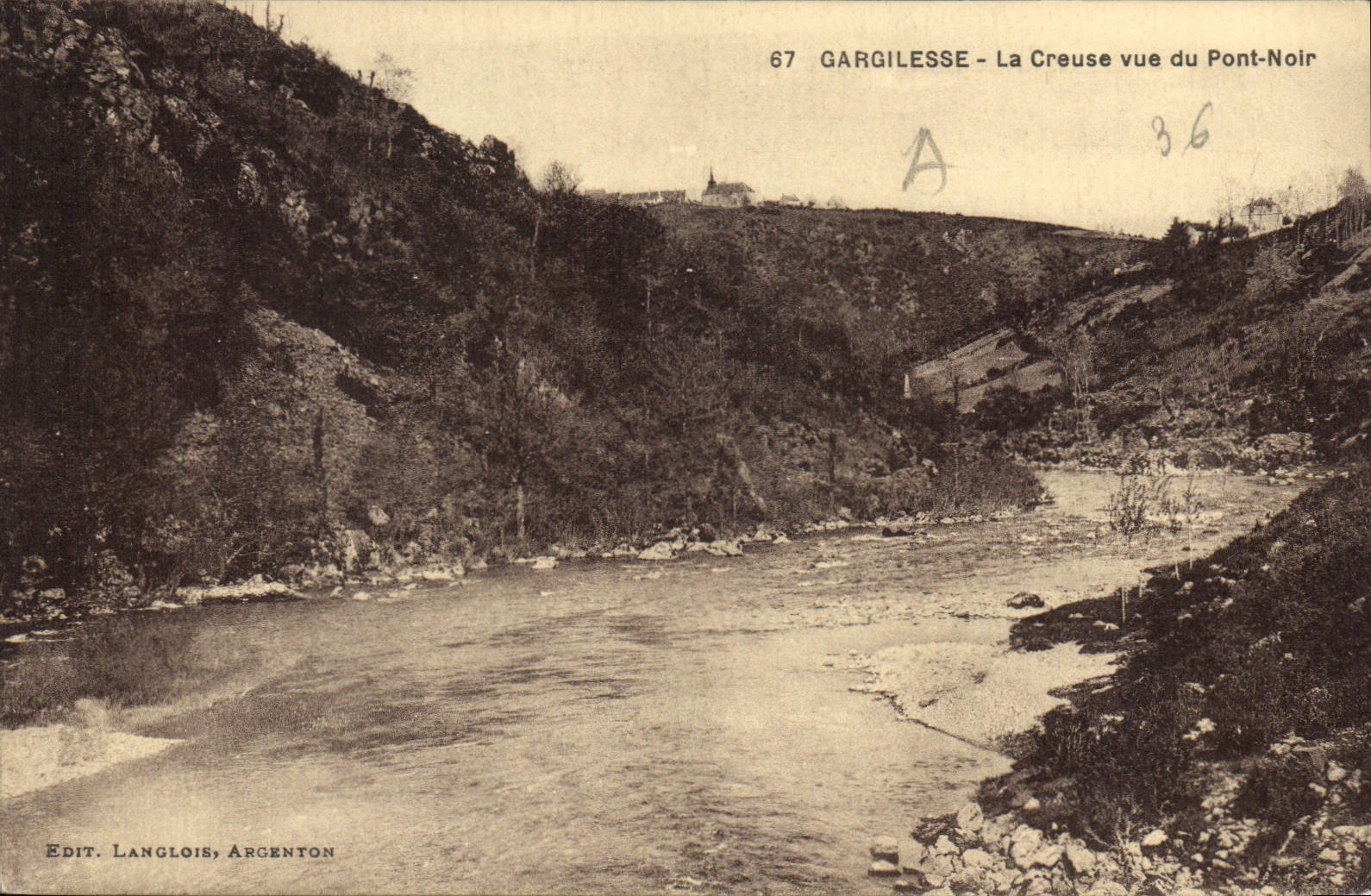 CPA Gargilesse la Creuse vue du Pont Noir 