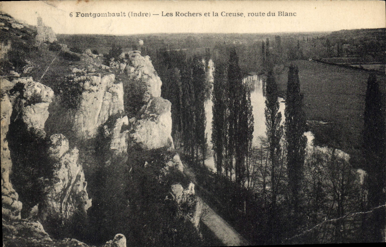 CPA Fontgombault Indre les Rochers et la Creuse route du Blanc 