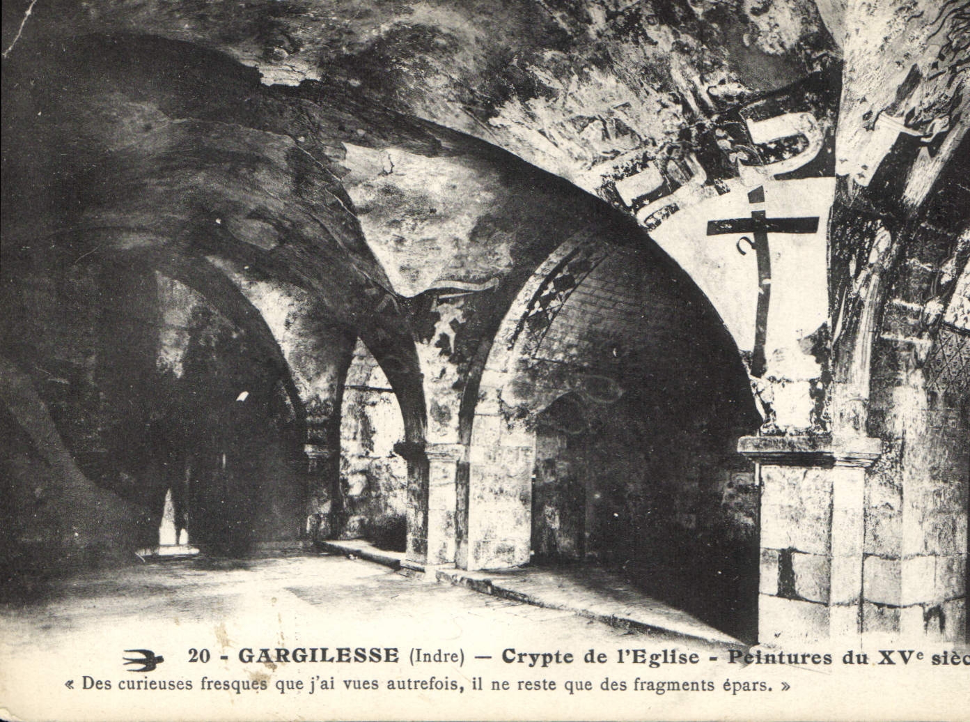 CPA Gargilesse Indre Crypte de l'eglise Peintures du XV siecle 