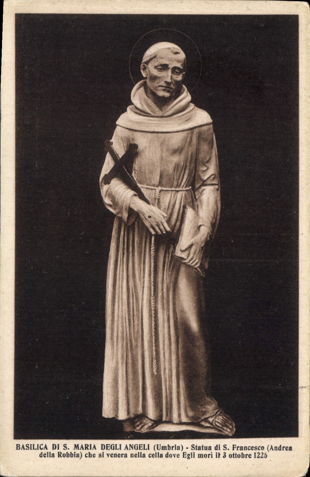 CPA Basilica di S Maria Degli Angeli Umbria statua di S Francesco Audrea della Robbin che si venera 