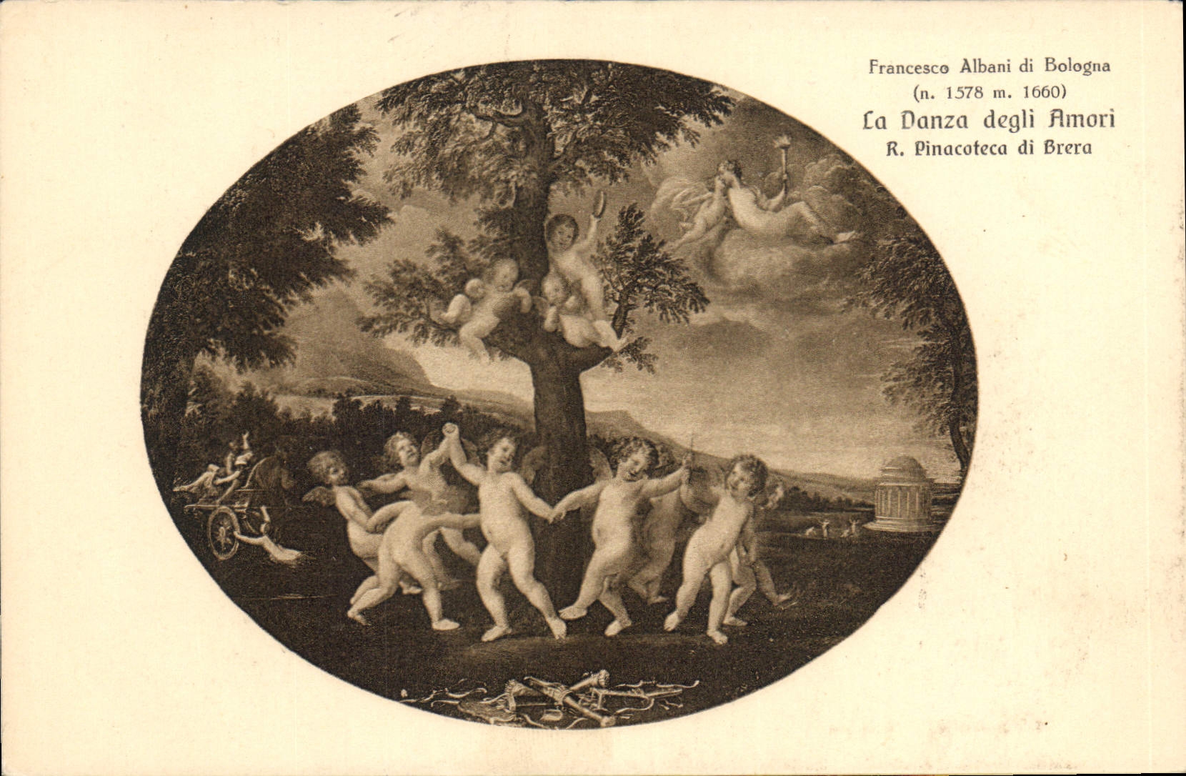 CPA Francesco Albani di Bologna la Danza degli Amori R Pinacateca di Brera 