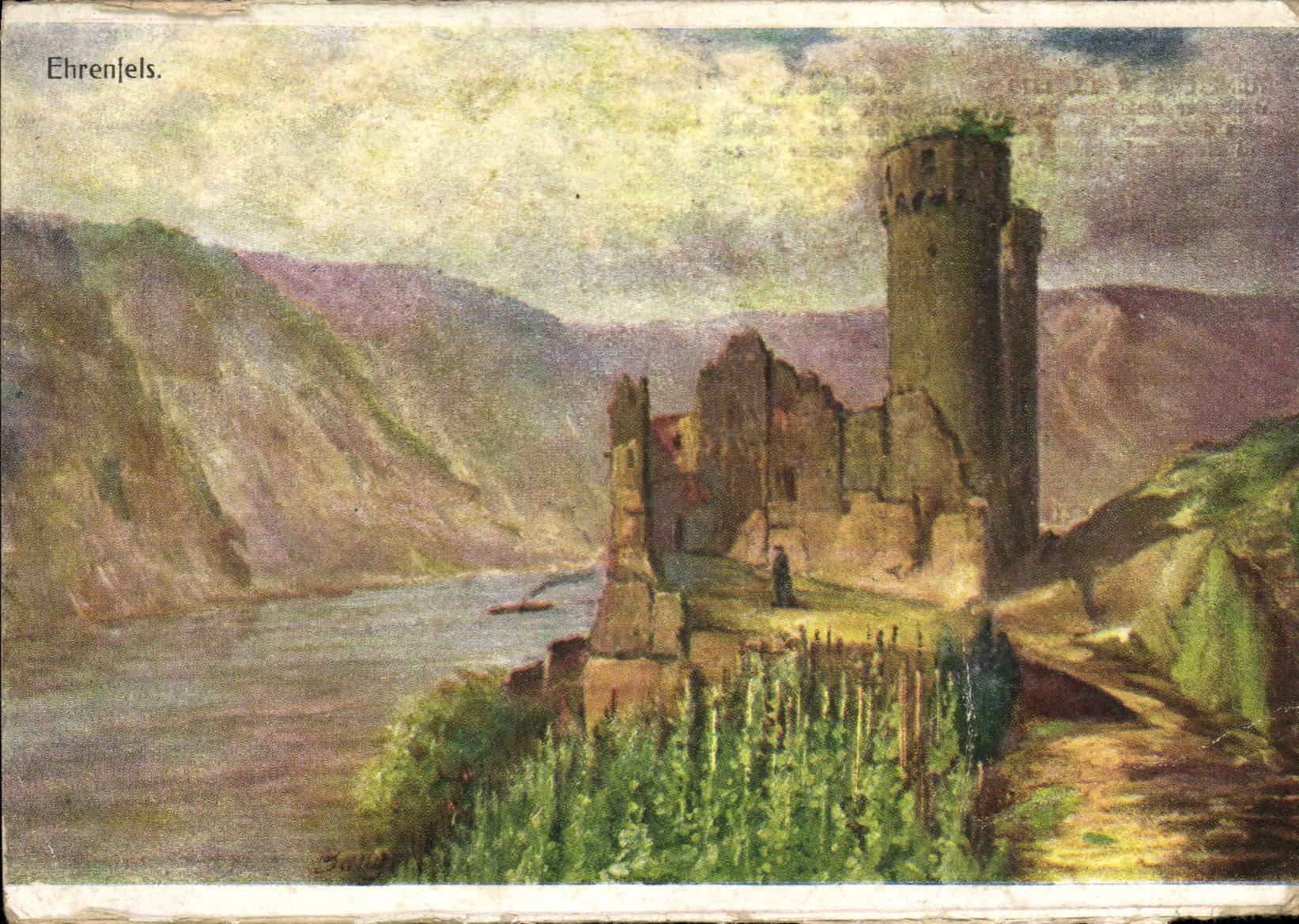 CPA Ruine Ehrenfels Bolanden dem Stalthalter des Rheingaues 