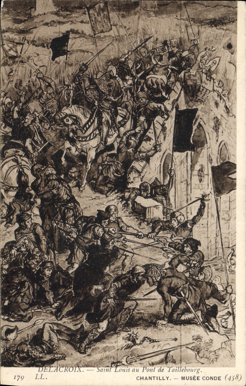 CPA Delacroix Saint Louis au Pont de Taillebourg Chantilly Musee Conde