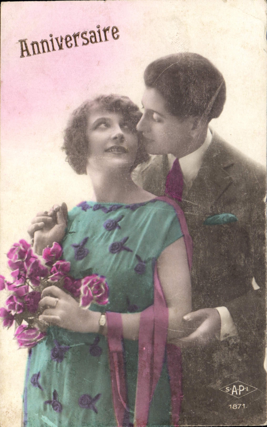 CPA Anniversaire Femme