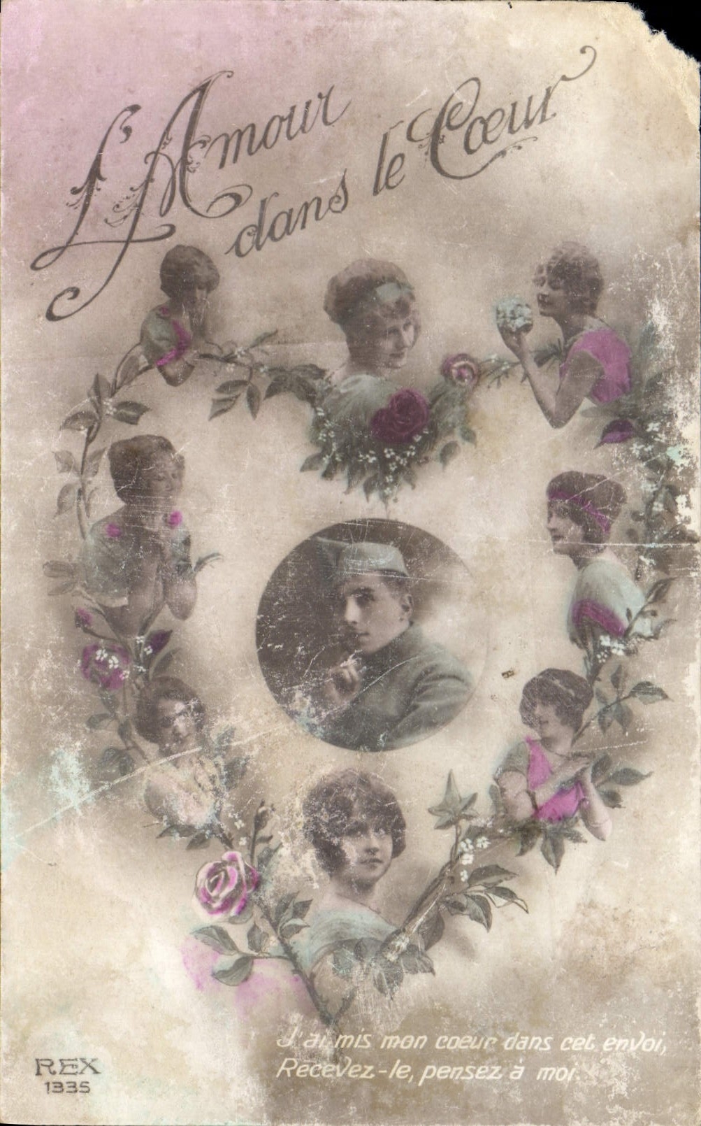 CPA Amour dans le Coeur Femme