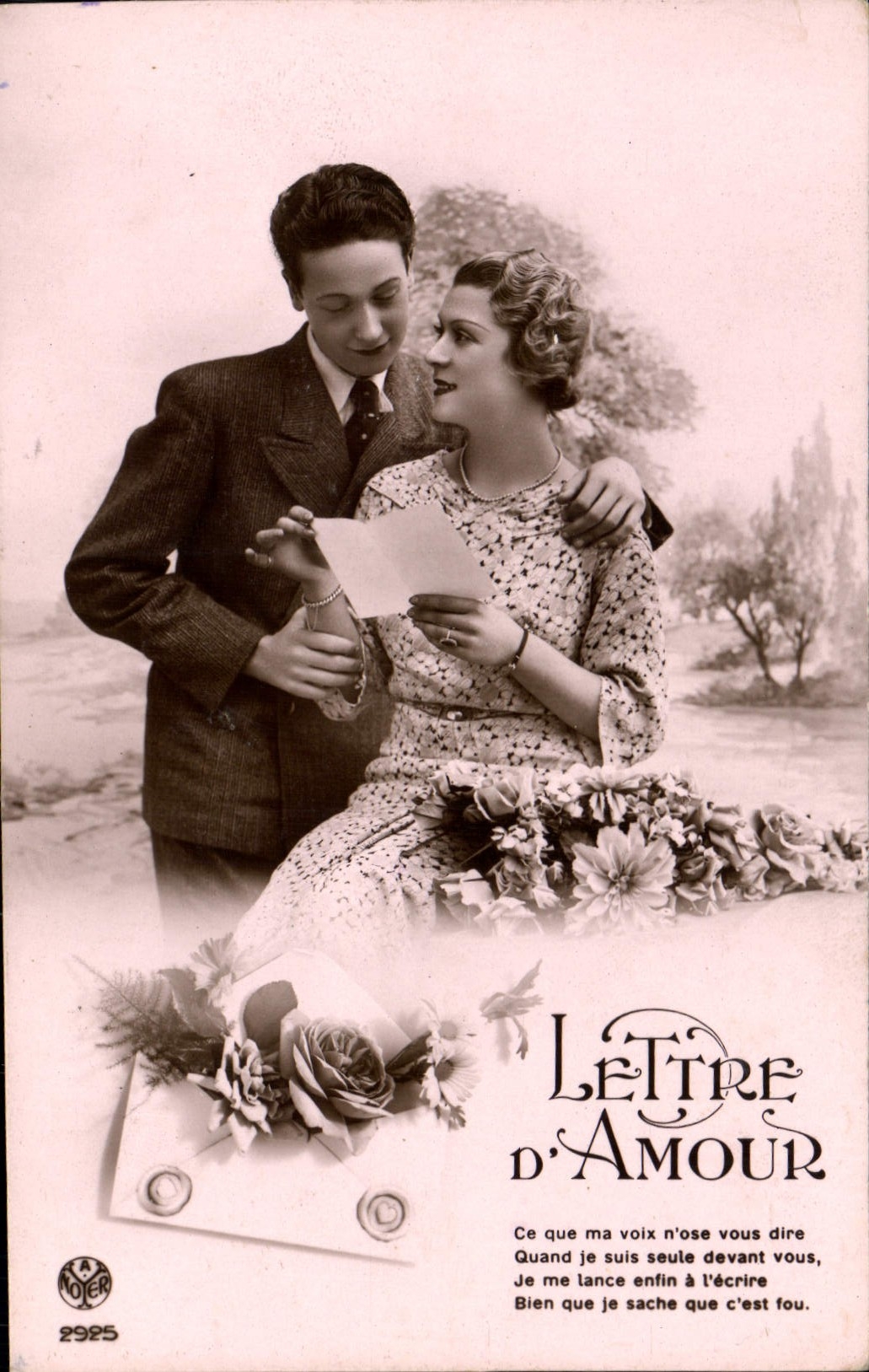 CPA Lettre d'Amour Femme