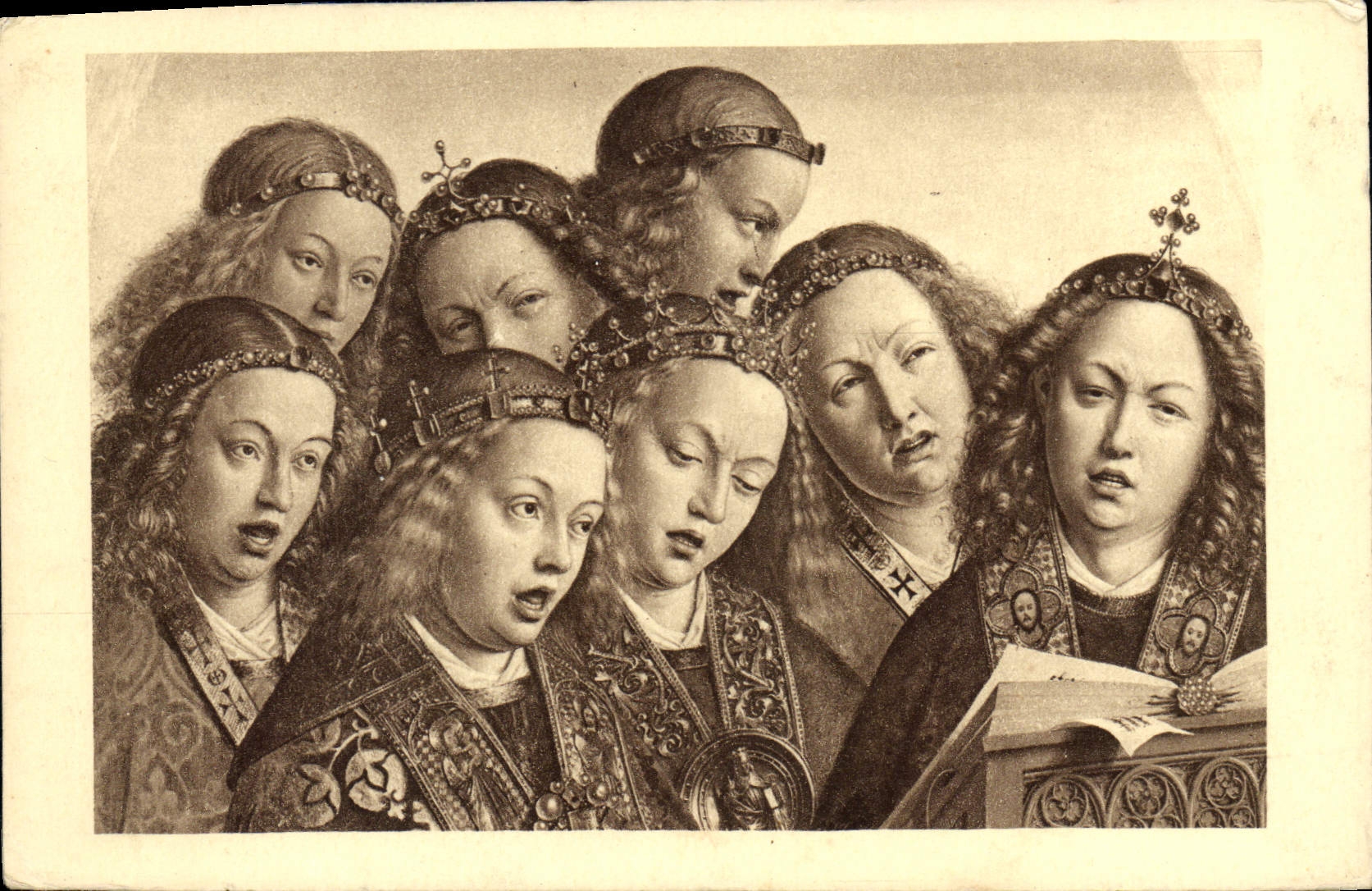 CPA Hubert et Jan van Eyck les Anges chanteurs detail 