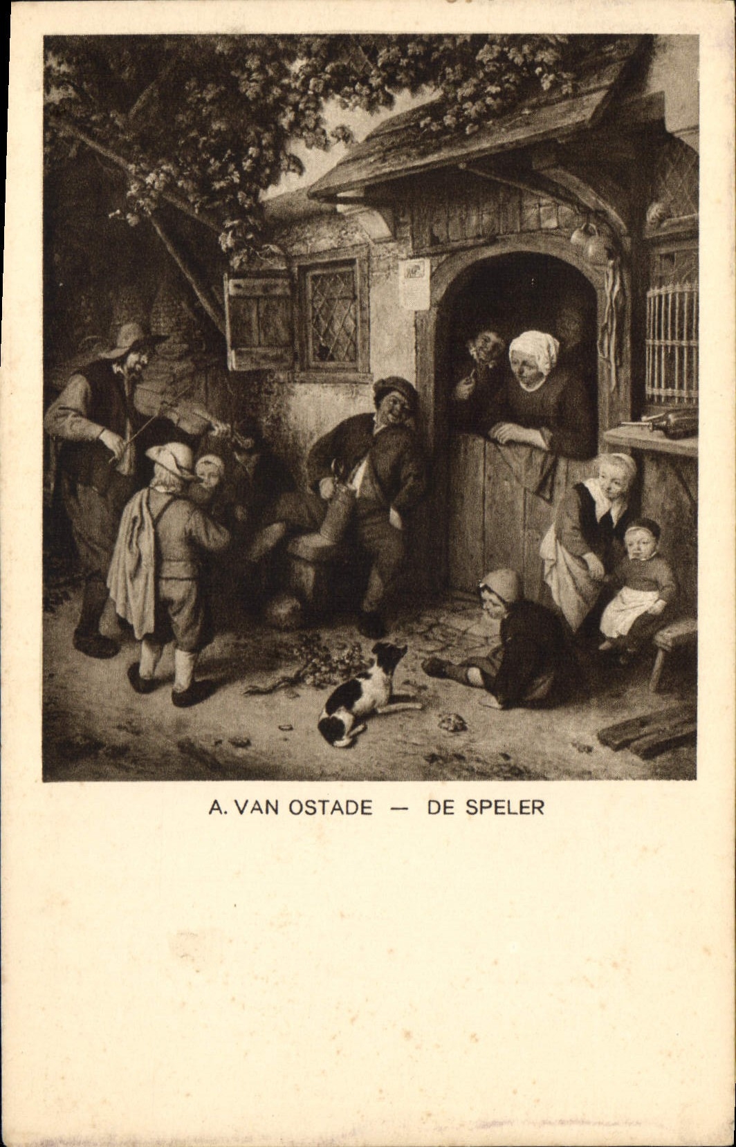 CPA A van Ostade De Speler 