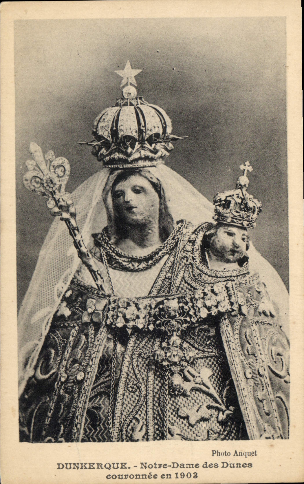 CPA Dunkerque Notre Dame des Dunes couronnee en 1903