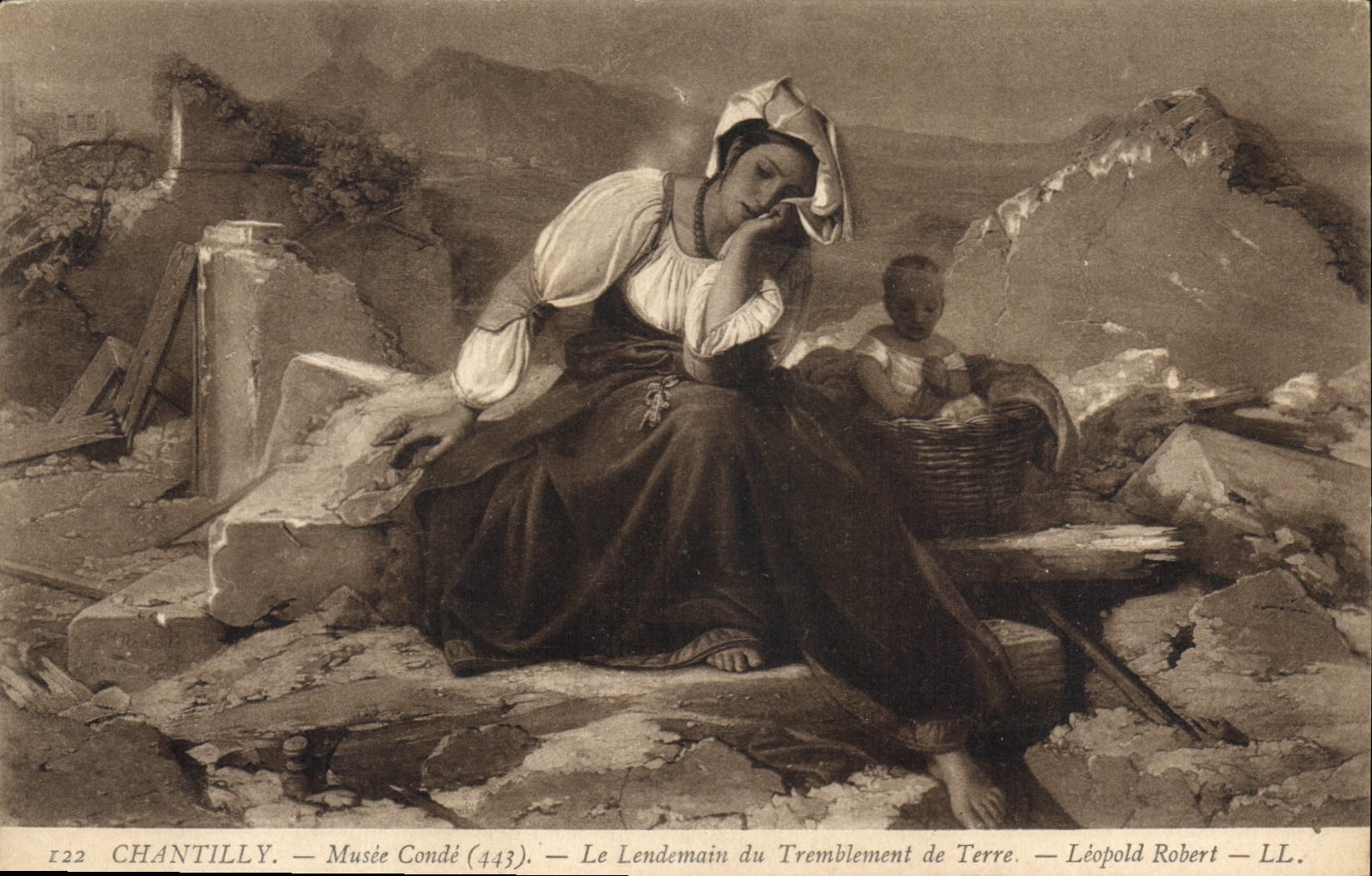 CPA Chantilly Musee Conde Le Lendemain du Tremblemt de Terre Leopold Robert 