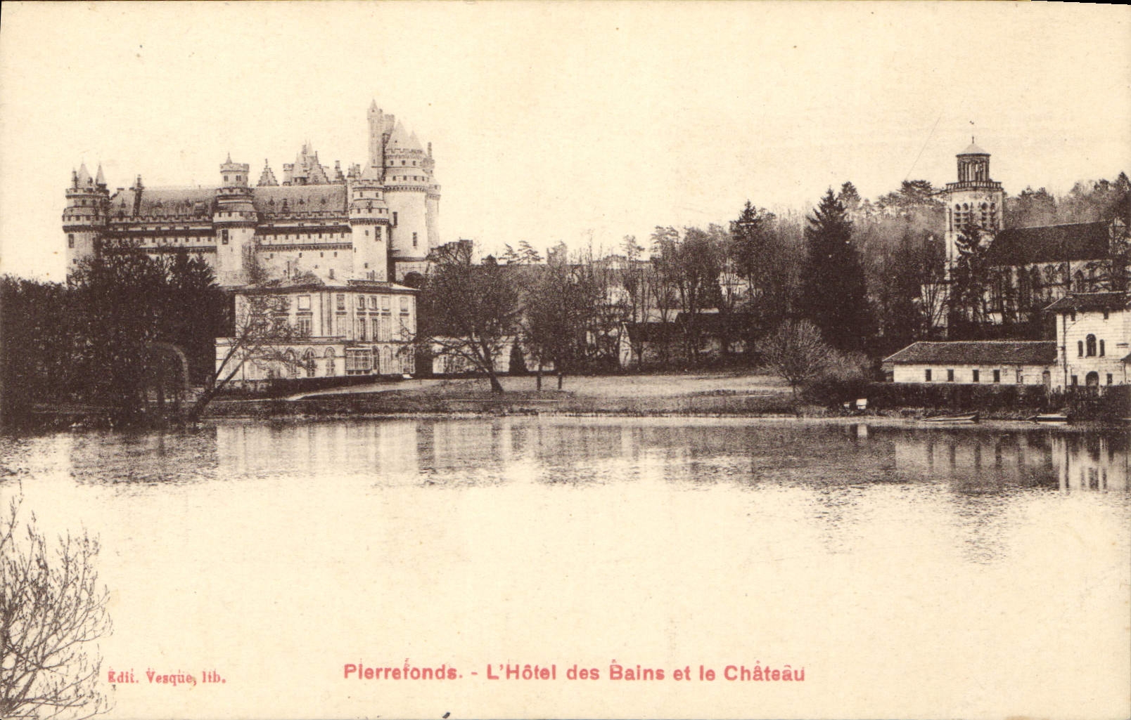 CPA Pierrefonds L'Hotek des Bains et le Chateau 