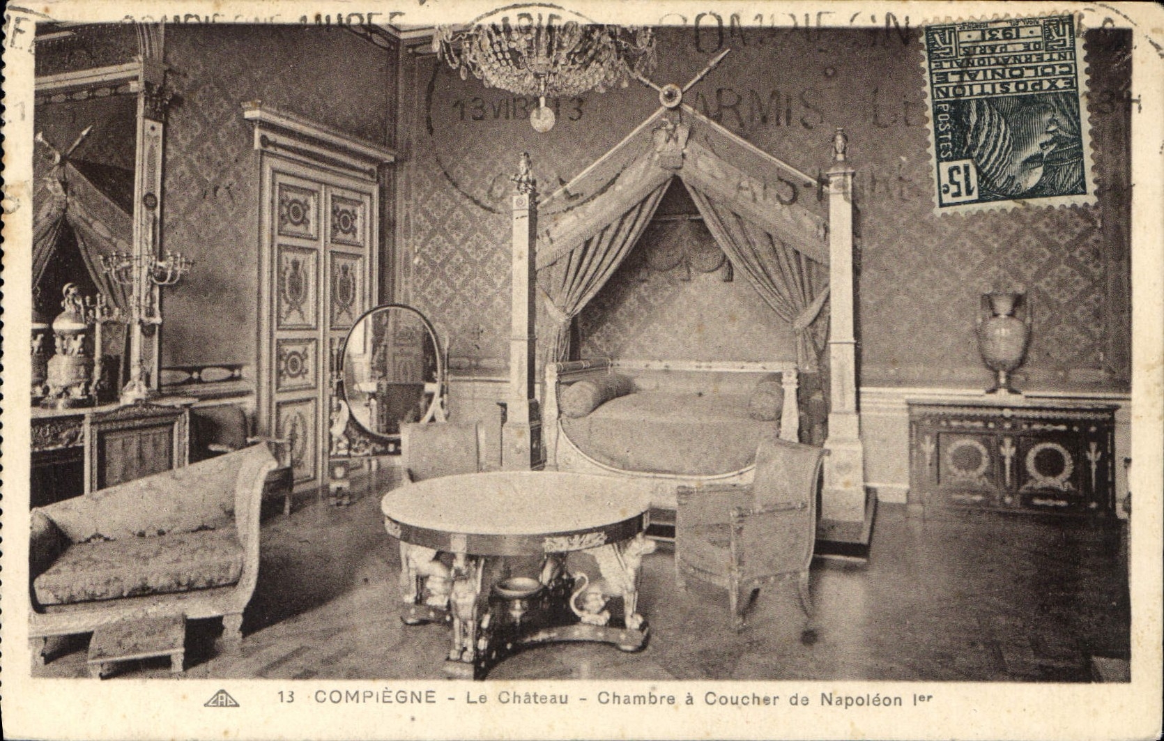 CPA Compiegne Le Chateau Chembre a Coucher de Napoleon I 