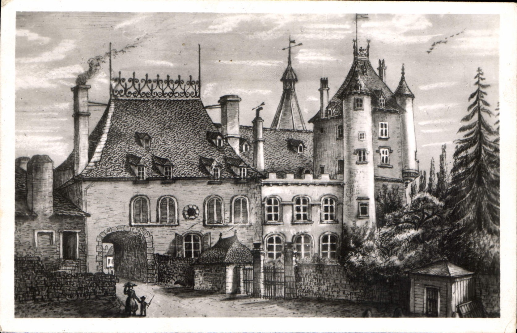 CPA Montsalvy Cantal En 1882 Porte Sud 