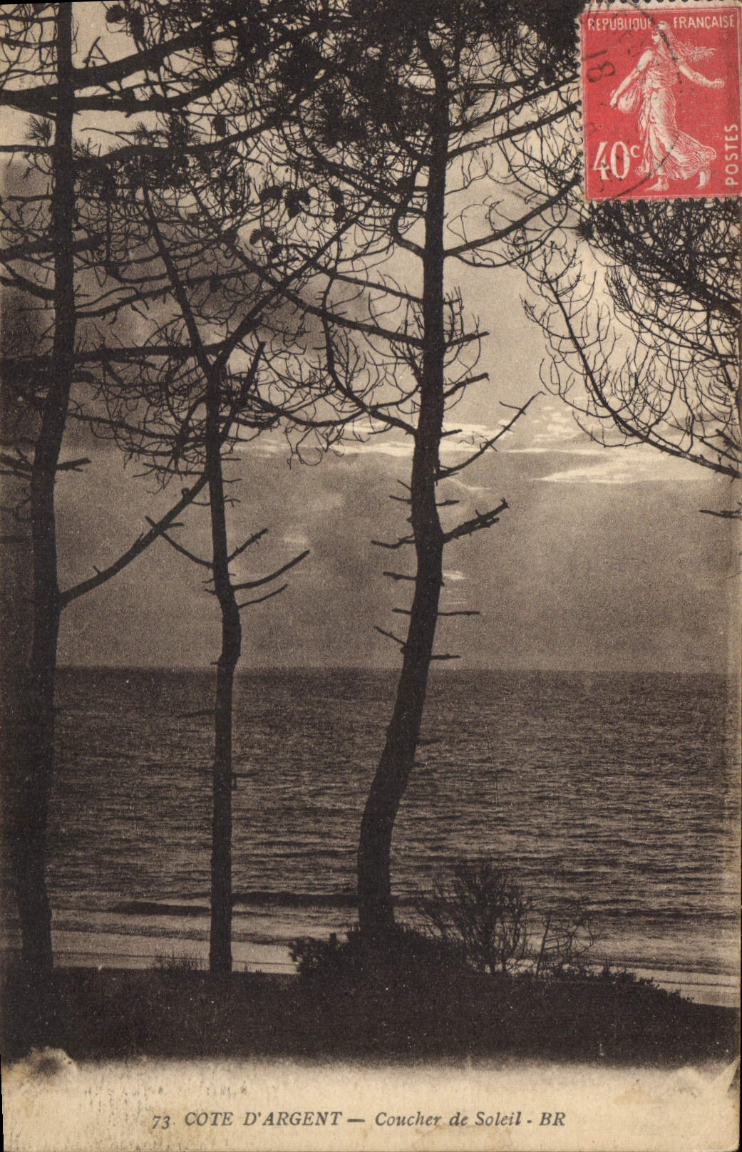 CPA Cote d'Argent Coucher de Soleil 