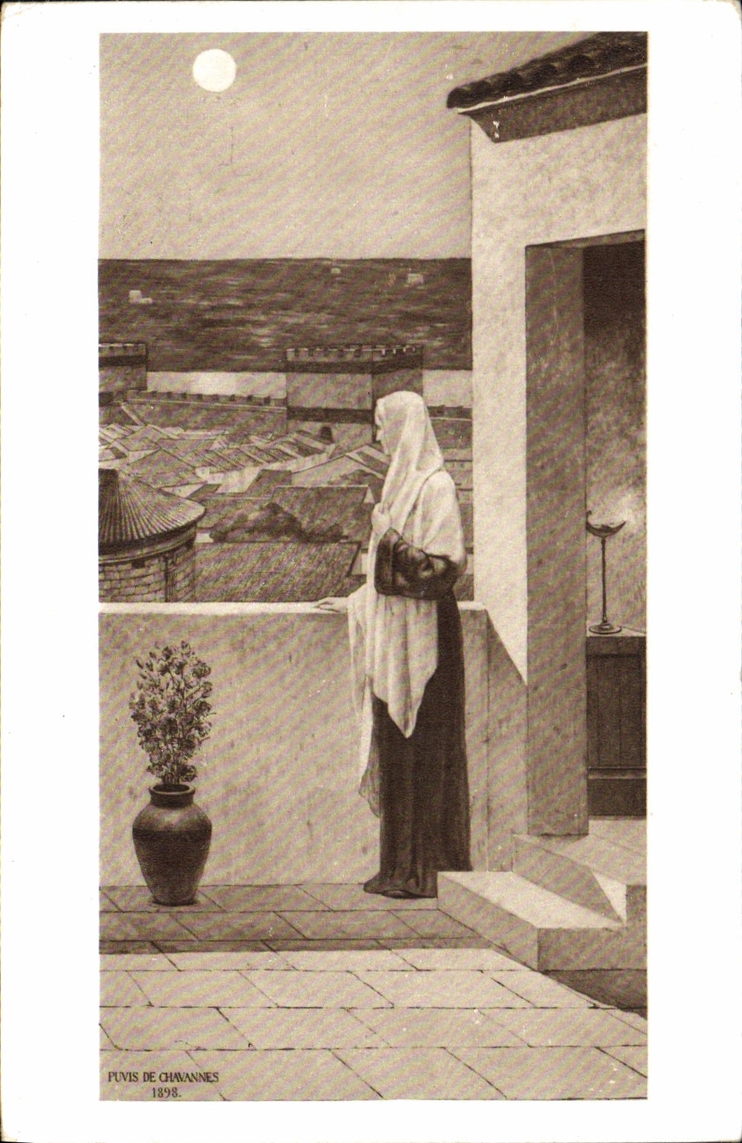 CPA Puvis de Chavannes St Genevieve veille sur la Ville Endormie 