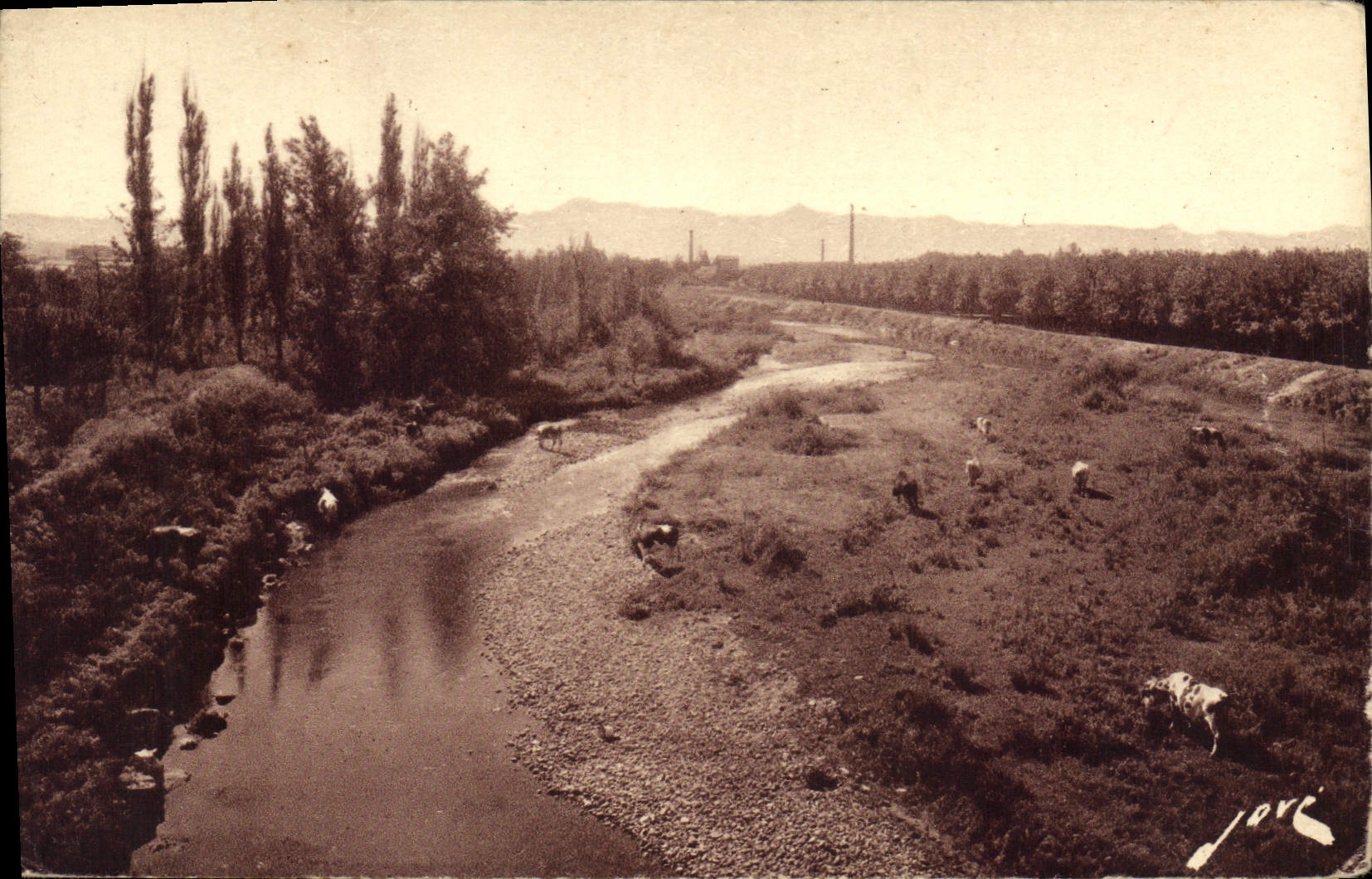 CPA Tarbes H P La Vallee de l'Adour et la Chaine des Pyrenees vues de la sortie Est de Tarbes